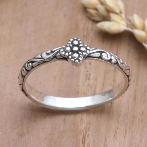Artisan Crafted Slender Sterling Band Ring, 'Fairytale Ending' Artisan Crafted Slender Sterling Band Ring, 'Fairytale Ending'