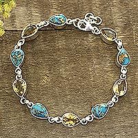Citrine link bracelet, Tears of India