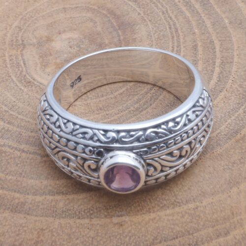 Faceted Amethyst Ring Crafted in Bali, 'Sensational Gem'