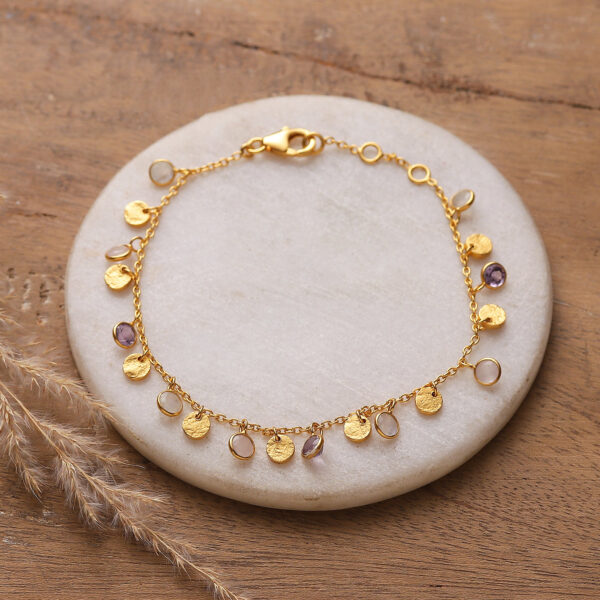 Fairy-Inspired Gold-Plated 2-Carat Multi-Gemstone Bracelet, 'Fairy Fusion'