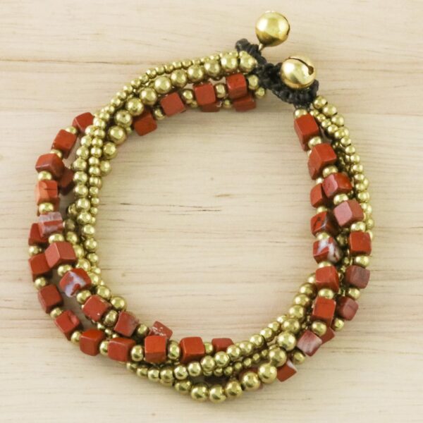 Handcrafted Colorful Jasper Torsade Bracelet from Thailand, 'Boho Beautiful'