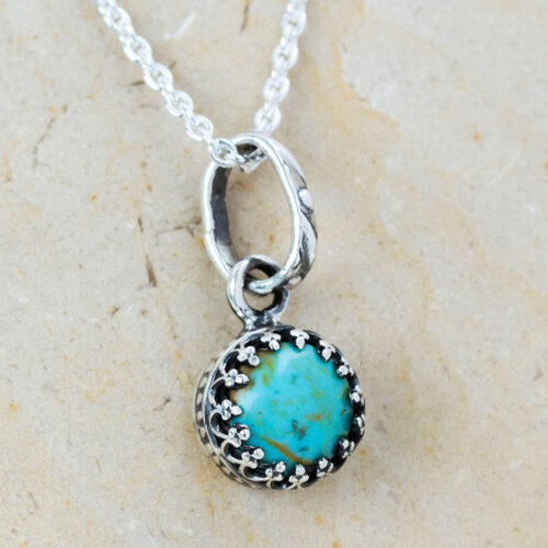 Natural Turquoise Pendant Necklace, 'Taxco Treasure'