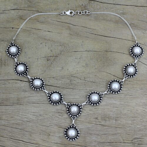 Pearl Y necklace, 'Purity'