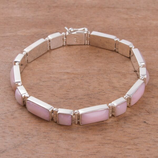 Pink Opal Link Bracelet, 'Sweetheart'