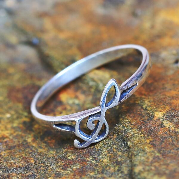 Sterling Silver Band Ring Musical from Thailand, 'Timeless Melody'