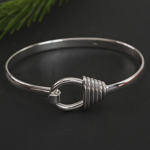 Sterling Silver Bangle Bracelet Crafted in Mexico, 'Creative Gleam'