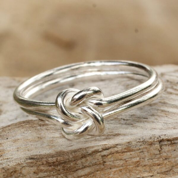 Unique Sterling Silver Band Ring, 'What Knot'
