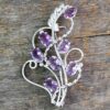 7 Carats Amethyst Sterling Silver Indian Brooch Pin 'Lilac Story'