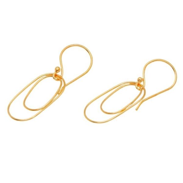 Abstract Geometric 18k Gold-Plated Brass Dangle Earrings 'Double Abstract'