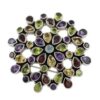 Amethyst Garnet Brooch Pin Blue Topaz Sterling Silver 'Summer Blossom' Amethyst Garnet Brooch Pin Blue Topaz Sterling Silver 'Summer Blossom'