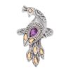 Amethyst Ring with Gold Accents 'Peacock on Parade' Amethyst Ring with Gold Accents 'Peacock on Parade'