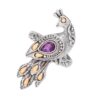 Amethyst Ring with Gold Accents 'Peacock on Parade' Amethyst Ring with Gold Accents 'Peacock on Parade'