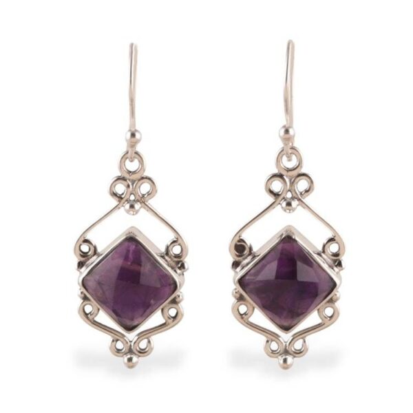 Artisan-Made Birthstone 8-Carat Faceted Amethyst Earrings 'Passion for Fantasy' Artisan-Made Birthstone 8-Carat Faceted Amethyst Earrings 'Passion for Fantasy'