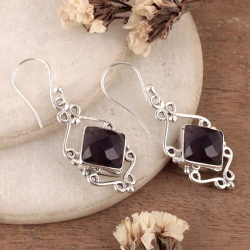Artisan-Made Birthstone 8-Carat Faceted Amethyst Earrings 'Passion for Fantasy' Artisan-Made Birthstone 8-Carat Faceted Amethyst Earrings 'Passion for Fantasy'