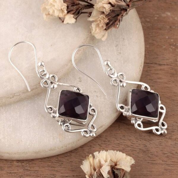 Artisan-Made Birthstone 8-Carat Faceted Amethyst Earrings 'Passion for Fantasy' Artisan-Made Birthstone 8-Carat Faceted Amethyst Earrings 'Passion for Fantasy'