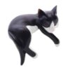 Balinese Signed Hand-Carved Sleeping Tuxedo Cat Sculpture 'Tuxedo Catnap' Balinese Signed Hand-Carved Sleeping Tuxedo Cat Sculpture 'Tuxedo Catnap'