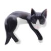 Balinese Signed Hand-Carved Sleeping Tuxedo Cat Sculpture 'Tuxedo Catnap' Balinese Signed Hand-Carved Sleeping Tuxedo Cat Sculpture 'Tuxedo Catnap'
