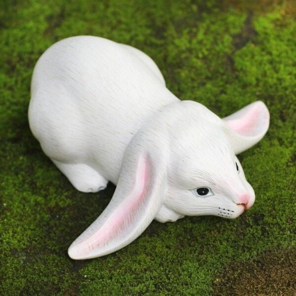 Balinese Signed White Lop-Eared Rabbit Sculpture 'White Lop Bunny' Balinese Signed White Lop-Eared Rabbit Sculpture 'White Lop Bunny'