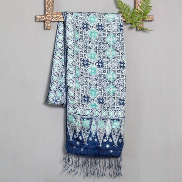 Batik Silk Shawl Handmade in Indonesia 'Blue Sarangan' Batik Silk Shawl Handmade in Indonesia 'Blue Sarangan'