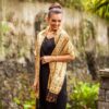 Batik Silk Shawl with Ginger Floral Motifs from Bali 'Truntum Forest in Ginger' Batik Silk Shawl with Ginger Floral Motifs from Bali 'Truntum Forest in Ginger'