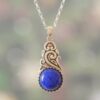 Birthstone Lapis Lazuli Cabochon Sylvan Pendant Necklace 'True Bloom' Birthstone Lapis Lazuli Cabochon Sylvan Pendant Necklace 'True Bloom'