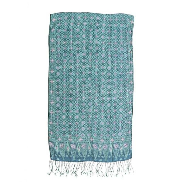 Blue Batik Truntum and Flower Patterned Silk Shawl 'Truntum Biru' Blue Batik Truntum and Flower Patterned Silk Shawl 'Truntum Biru'