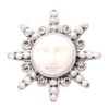 Carved Bone Sterling Silver Brooch Pin 'Smiling Moon' Carved Bone Sterling Silver Brooch Pin 'Smiling Moon'