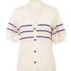 Cotton Blend Short Sleeve Striped Cardigan from Peru 'Desert Sunrise' Cotton Blend Short Sleeve Striped Cardigan from Peru 'Desert Sunrise'