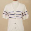 Cotton Blend Short Sleeve Striped Cardigan from Peru 'Desert Sunrise' Cotton Blend Short Sleeve Striped Cardigan from Peru 'Desert Sunrise'