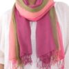 Cotton Scarves in Pink and Green from Thailand Pair 'Grove Breeze' Cotton Scarves in Pink and Green from Thailand Pair 'Grove Breeze'