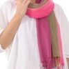 Cotton Scarves in Pink and Green from Thailand Pair 'Grove Breeze' Cotton Scarves in Pink and Green from Thailand Pair 'Grove Breeze'
