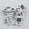 Day of the Dead Sterling Silver Brooch Pendant 'Skeletal Hat Dance' Day of the Dead Sterling Silver Brooch Pendant 'Skeletal Hat Dance'