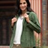 Embroidered Laurel Green Cotton Blazer Jacket from Peru 'Andean Fields' Embroidered Laurel Green Cotton Blazer Jacket from Peru 'Andean Fields'