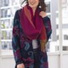Floral Intarsia Knit Cardigan Sweater in 100 Alpaca 'Cusco Flowers in Blue' Floral Intarsia Knit Cardigan Sweater in 100 Alpaca 'Cusco Flowers in Blue'