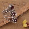 Garnet Sterling Silver Multi-Stone Cocktail Ring from India 'Vibrant Allure' Garnet Sterling Silver Multi-Stone Cocktail Ring from India 'Vibrant Allure'