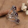 Garnet Sterling Silver Multi-Stone Cocktail Ring from India 'Vibrant Allure' Garnet Sterling Silver Multi-Stone Cocktail Ring from India 'Vibrant Allure'