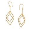 Geometric-Inspired 18k Gold-Plated Brass Dangle Earrings 'Intertwined Geometry' Geometric-Inspired 18k Gold-Plated Brass Dangle Earrings 'Intertwined Geometry'