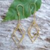 Geometric-Inspired 18k Gold-Plated Brass Dangle Earrings 'Intertwined Geometry' Geometric-Inspired 18k Gold-Plated Brass Dangle Earrings 'Intertwined Geometry'
