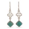 Geometric-Inspired Amazonite Cabochon Gem Dangle Earrings 'Gems of Balance' Geometric-Inspired Amazonite Cabochon Gem Dangle Earrings 'Gems of Balance'