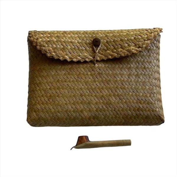 Gift Set of Handwoven Pouch and Canting Wax and Dye Tool, Handwoven Natural Bag, Gift for Her Gift Set of Handwoven Pouch and Canting Wax and Dye Tool, Handwoven Natural Bag, Gift for Her