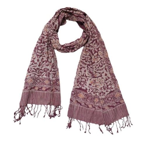 Hand Dyed Batik Scarf - Soft Cotton - Plum Haze, Purple Hand Dyed Batik Scarf - Soft Cotton - Plum Haze, Purple