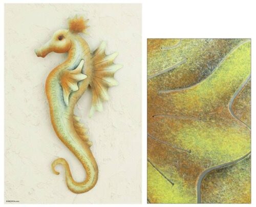 Handcrafted Sea Life Steel Wall Art 'King of the Seas' Handcrafted Sea Life Steel Wall Art 'King of the Seas'