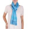 Handwoven Blue and Turquoise Rayon Fiber Scarf 'Mystic Maya Sky' Handwoven Blue and Turquoise Rayon Fiber Scarf 'Mystic Maya Sky'
