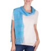 Handwoven Blue and Turquoise Rayon Fiber Scarf 'Mystic Maya Sky' Handwoven Blue and Turquoise Rayon Fiber Scarf 'Mystic Maya Sky'