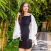 Handwoven Fringed Silk Shawl in Ivory from Thailand 'Afternoon Breeze' Handwoven Fringed Silk Shawl in Ivory from Thailand 'Afternoon Breeze'