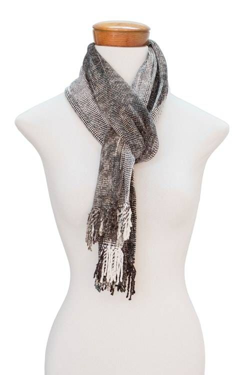 Handwoven Grey Rayon Chenille Scarf from Guatemala 'Infinite Universe' Handwoven Grey Rayon Chenille Scarf from Guatemala 'Infinite Universe'