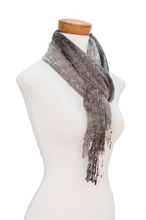 Handwoven Grey Rayon Chenille Scarf from Guatemala 'Infinite Universe' Handwoven Grey Rayon Chenille Scarf from Guatemala 'Infinite Universe'