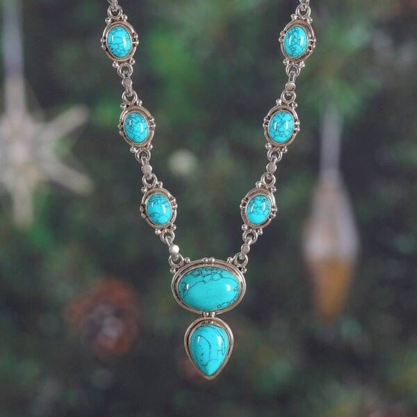 High-Polished Magnesite Cabochon Link Necklace Made in India 'Dreams from Heaven'