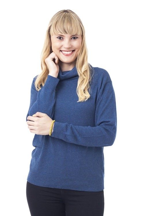 Knit Cotton Blend Pullover in Solid Royal Blue from Peru 'Royal Blue Versatility'
