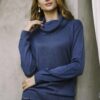 Knit Cotton Blend Pullover in Solid Royal Blue from Peru 'Royal Blue Versatility'